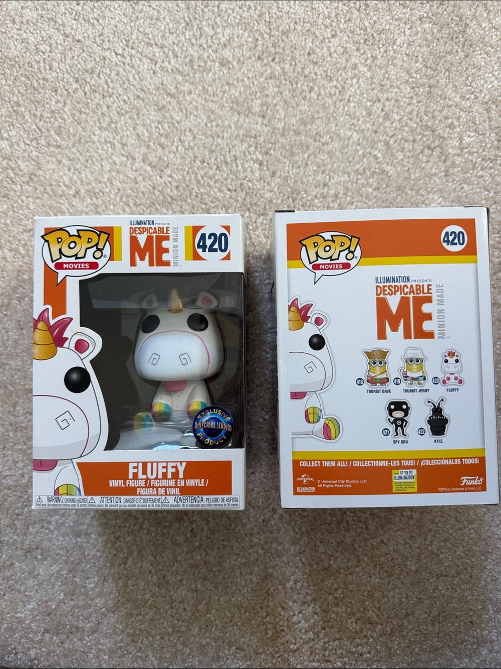 Funko Fluffy Unicorn Minion Pop! Figure - White with Rainbow Accents
